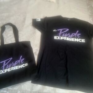 the Purple Experience T-Shirt with (matching) Cloth Bag. REDUCED FOR CHRISTMAS!!